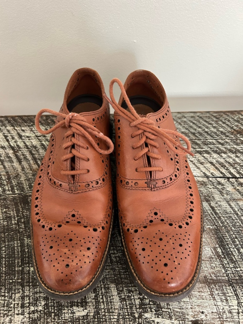 Cole Haan Tan Leather Wingtip Oxfords
